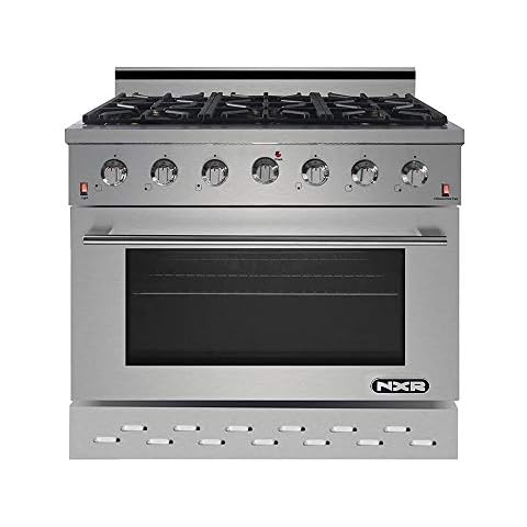 NXR 36" 5.5 cu.ft Pro-Style Propane Gas Range with Capacity Convection Oven, Stainless Steel SC3611LP Cover