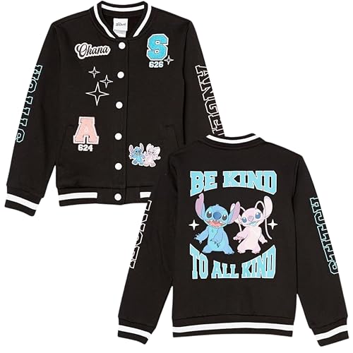 Image of Disney Lilo,Stitch and Angel Varsity Bomber Jacket - Little and Big Girl Sizes 4-16