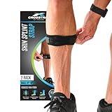CROSSTRAP Shin Splint Support Strap | Adjustable Neoprene Shin Splint & Leg Compression Support Strap | for Strains, Injuries, Pain, Pulled Muscles, Torn Calf | for Men & Women | 2 Straps (Small)