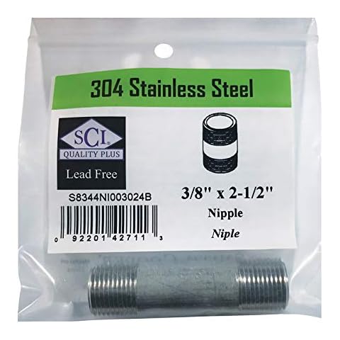 Smith-Cooper International Nipple SS 3/8 X 2.5 Cover