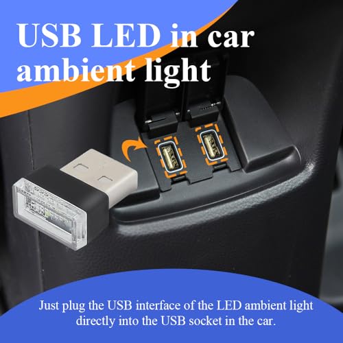 Lámpara LED USB para Interior de Auto 4 piezas Rojo miniatura 3