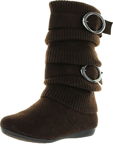 Lucky Top Girls Bank-21K Slouch Double Buckle Suede Boots with