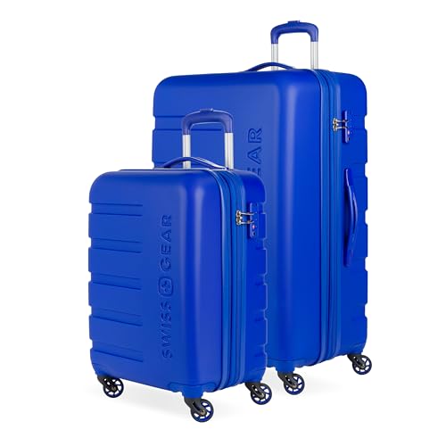 Image of SwissGear 7366 Signature Hardside Expandable Luggage with Spinner Wheels, TSA Lock, Cup-Holder, White, Carry-On 19-Inch, Cobalt, 2-Piece Set (19 /27), Signature Hardside Expandable Luggage With Spinner