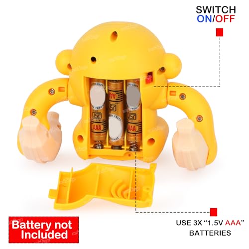 Image of Zest 4 Toyz Dancing Monkey Musical Toy for Kids Baby Spinning Rolling Doll Tumble Toy with Voice Control Sensor Light and Music Rotating Arm Sound Toy - Made in India (Random Color Dispatch)