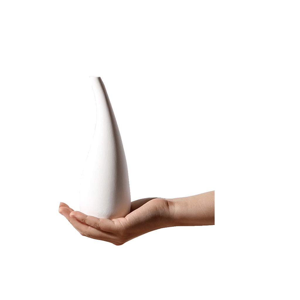 Vase en céramique blanche de 19.5cm pour fleurs séchées et décoration de table
