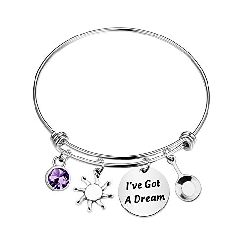 BAUNA Bracelet Inspirational Princess Quotes Bangle I’ve Got A Dream Fairy Tales Gift