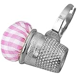 Beavorty Puntaspilli da Dito in Metallo e Cotone, Cuscinetto per Aghi da Cucito Riutilizza...