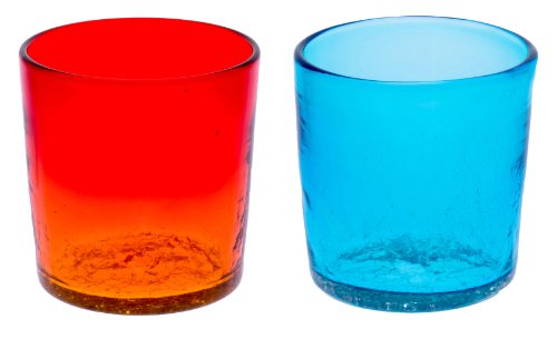 Set de 2 vasos Rock glass color naranja