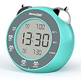 REACHER Digital Dual Alarm Clock with Weekday/Weekend Mode, Twin Bell, Touch-Activated Snooze,...