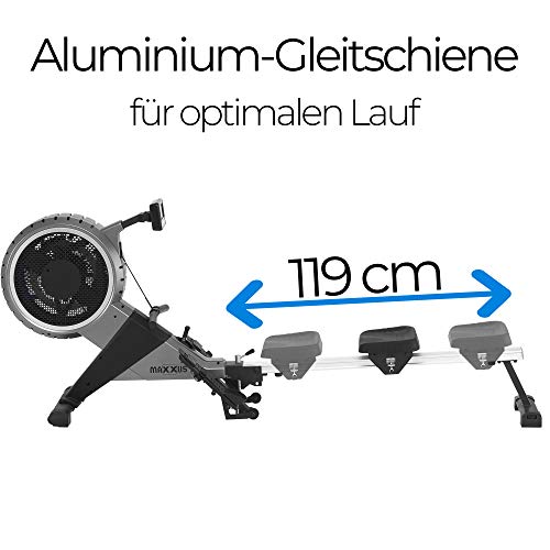 MAXXUS Rudergerät 7.4 - Klappbar, Verstellbar, Magnetbremssystem, Luftwiderstand, 8 Stufen, 120 kg, LCD, Kugelgelagerter… – Bild 5