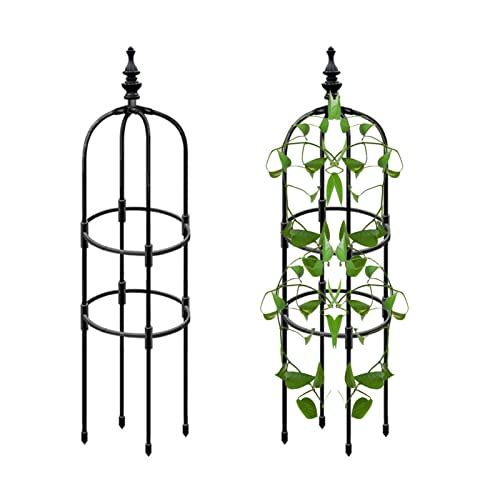 Garden Plant Obelisk - Metal Tower Trellis for Climbing Vines & Flowers, Support Structure 90/120/150cm