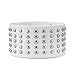 Produktbild NovaLuna  Breites Unisex Nietenarmband 'Glamour Punk' aus Kunstleder, filigranen Metallnieten und Druckknopf-Verschluss  Damen Herren Unisex Armband Accessoire Schmuck in Opal-Weiss
