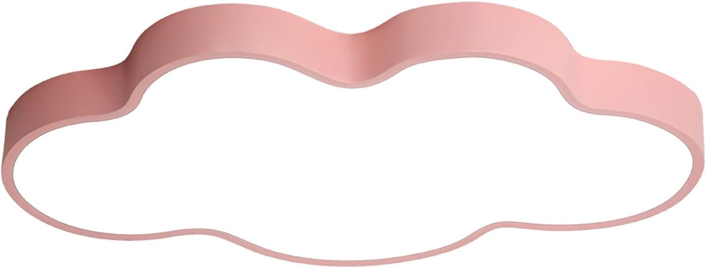 XIAOYAN Children's Ceiling Lights Cloud Shaped LED Ceiling Lamp for Boys Girls Bedroom Kindergarten Dimmable -24W(Color:Pink)