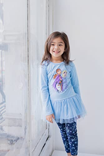 Disney Frozen Elsa Anna Toddler Girls Long Sleeve Graphic T-Shirt & Leggings Blue 4T #TOP1