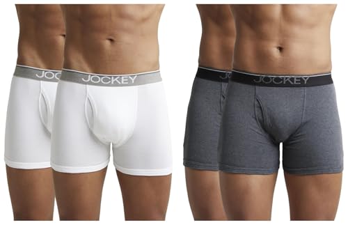 Image of Jockey 8009 Men's Super Combed Cotton Rib Solid Boxer Brief with Ultrasoft Waistband (Pack of 2)
