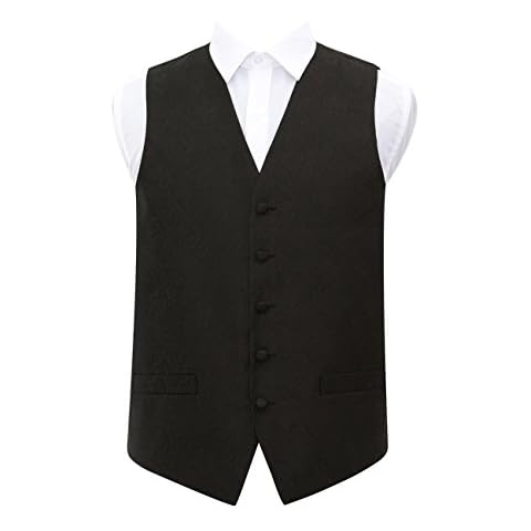 DQT Men's Paisley Floral Wedding Waistcoat Cover