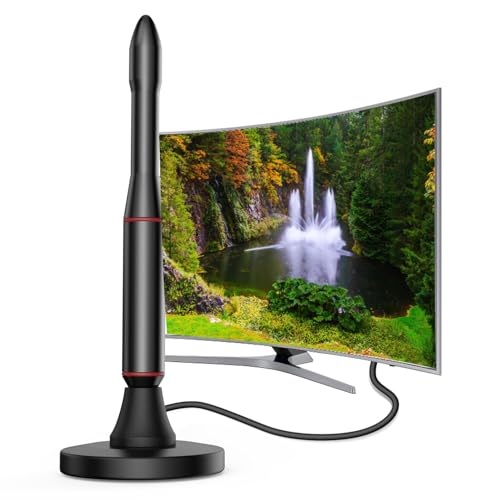 Antenne TV d'intérieur 4K avec câble de 7,6 m pour chaînes locales sur toutes TV