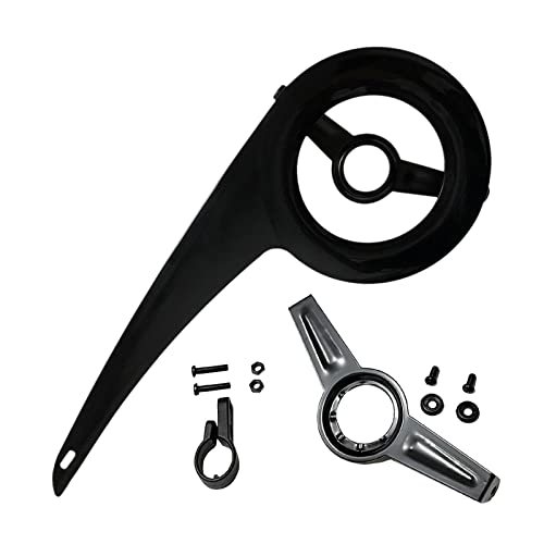 DYNWAVE Bike Chain Guard Cover Protector Case Various Sizes for 32-48T Chainrings Sprocket Crankset Guard Bicycle Protection Accessories, Black+Tail Buckle