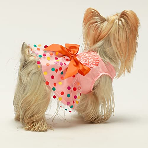 Fitwarm Happy Easter Day Dog Dress 100% Cotton Girl Dog Clothes Easter Bunny Dogs Dresses Pet Apparel Doggie Tutu With Bowknot Cat Clothing Puppy Dresses Doggy Costume Attire Orange Large #TOP2