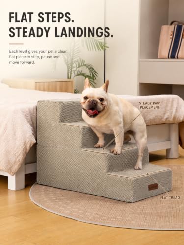 Image of Aodisman Dog Steps for Bed & Couch,18.5 inch H 4-Step Pet Stairs for Small Dogs