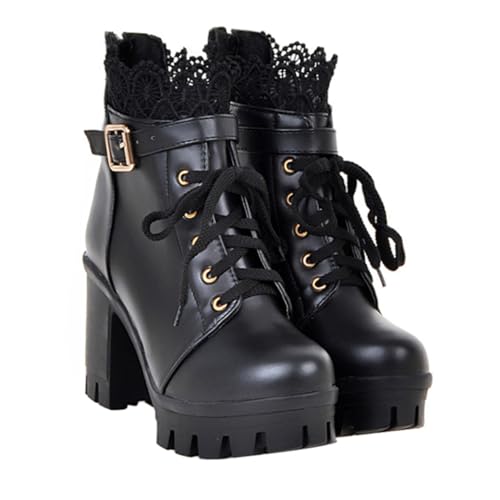 Bottes courtes automne hiver confortables à talons épais pour femmes