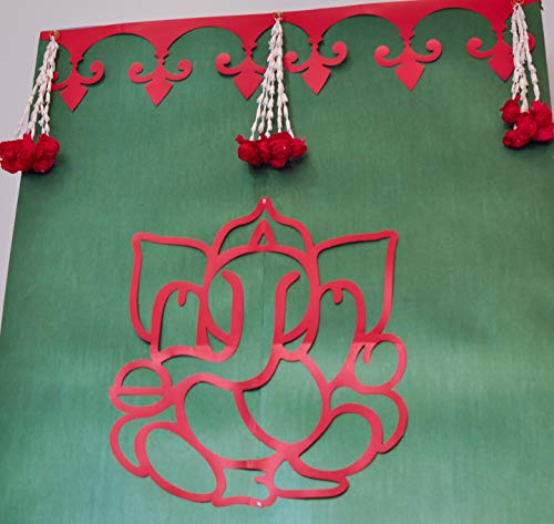 Image of Desi Favors Ganesha Mantra Cutout & Indian Border | DIY Indian Decor | Pooja Ceremonies | Background Decor Design | God Cutouts for Home Decorations | Size 54x240 Inch (Pack of 1)