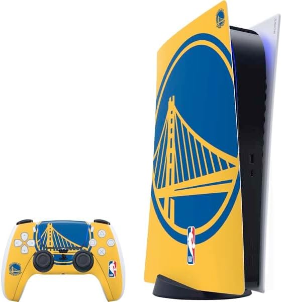 Skinit Decal Gaming Skin Compatible with PS5 Bundle - Officially Licensed NBA Golden State Warriors Canvas Design