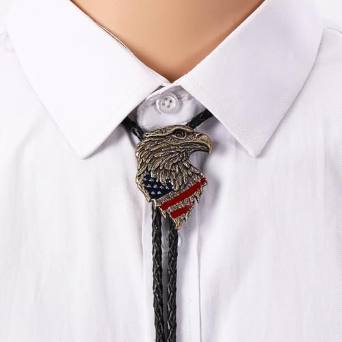 Image of Jeilwiy Bolo Tie for Men, Western Bolero Tie Cowboy Ties Native American Cowgirl Bolo Tie Accessories for Men Women