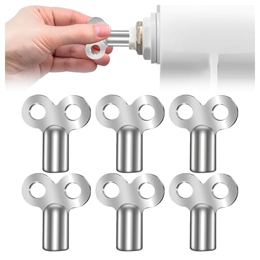 Kit uego de llaves de purgado de radiadores, 6 Piezas Llave cuadrada para radiado, robusto y estable, reduce el ruido, llave para purgar radiadores