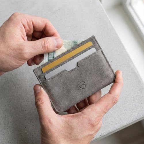 Image of Vaultskin MOORGATE Slim Card Holder - Minimalist Leather Wallet with RFID Blocking, Front Pocket Credit Card Case for Men & Women