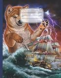  Composition Notebook: Monster Titan Shiba Kraken Blank Wide Ruled For Grades K2, Cute Mermaid Story Journal with Dotted Midline for Kids Practicing to ... Notebook for K2). 8.5x11 - 110 Pages