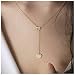 Produktbild Anglacesmade Bohemia Herz Halskette Lariat Y Choker Halskette Scheibe Halskette Gold Silber Herz Scheibe Charm Anhänger Zarte Y Ketten für Damen und Mädchen