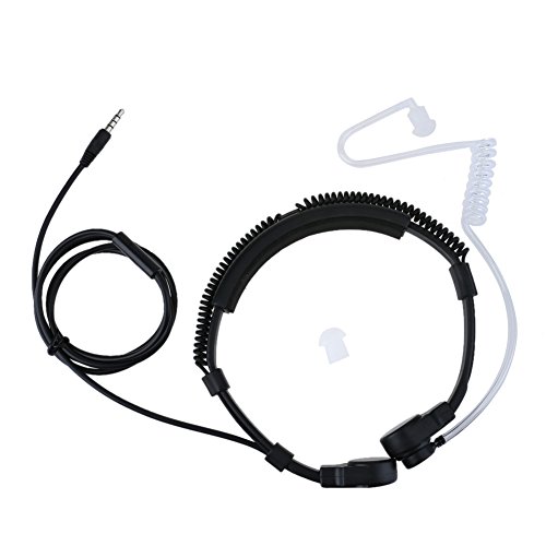 Vaorwne 3.5mm Plug -Throat Microphone Earphone Covert Adjustable Covert Air Tube Headset