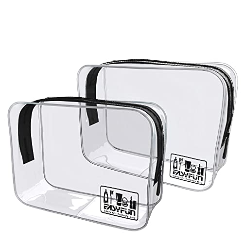 TSA Approved Toiletry Bag Travel Clear Makeup Bags 2 PCS Travel Accessories Quart Size for Men Women 1 TSA Approved Toiletry Bag Travel Clear Makeup Bags 2 PCS Travel Accessories Quart Size for Men Women