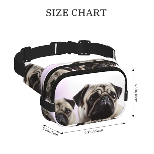 Sac banane noir réglable pour homme et femme en taille unique - 2