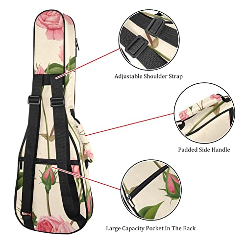 Housse pour ukulélé – Motif roses peintes – Pour concert soprano ténor – 58,4 cm – Épaisseur : 10 mm – Rembourrée… - Les Beatles, Paul McCartney, John Lennon, RIngo Starr, George Harrison Housse pour ukulélé - Motif roses peintes - Pour concert soprano ténor - 58,4 cm - Épaisseur : 10 mm - Rembourrée… – Image 4