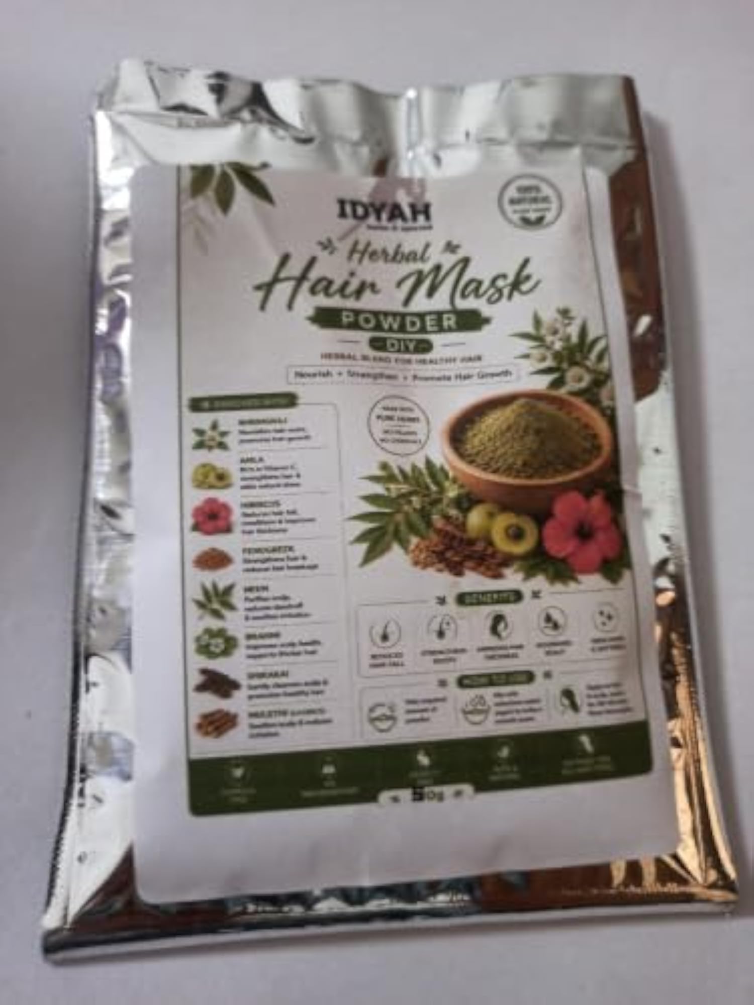 Hibiscus Amla Hair Mask Powder, Herbal Hair Pack