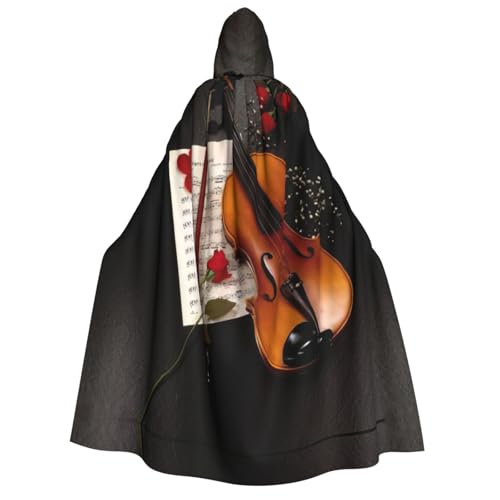 Cape à capuche partition de violon idéale pour briller au bal masqué