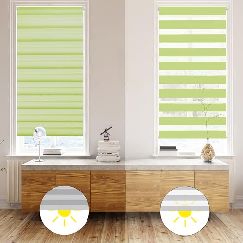 Blindecor Indus Sensa attrezzi | Tenda a rullo a doppio strato senza perforazione | Colore Pistacchio 130 x 180 cm (Larghezza x Altezza) | Dimensioni del tessuto 127 x 175 cm - Immagine 2