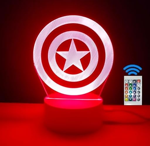 famvacor Lampara LED decorativa superheroe Capitan America Mando a distancia 16 colores (Capitan America) | Ya disponible en tu tienda friki favorita! En mundofriki.es! famvacor Lampara LED decorativa superheroe Capitan America Mando a distancia 16 colores (Capitan America) | Ya disponible en tu tienda friki favorita! En mundofriki.es!