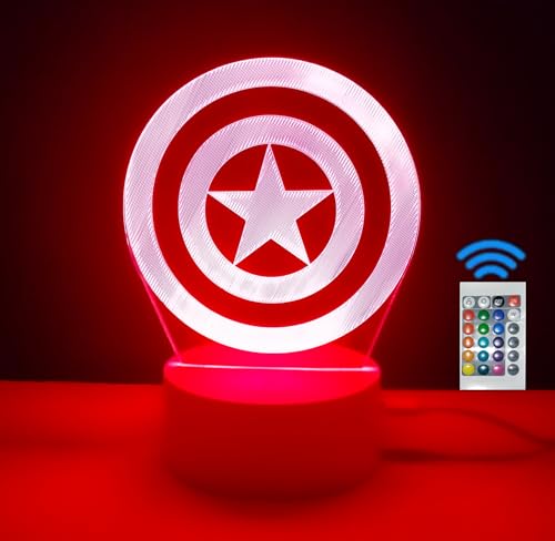 famvacor Lampara LED decorativa superheroe Capitan America Mando