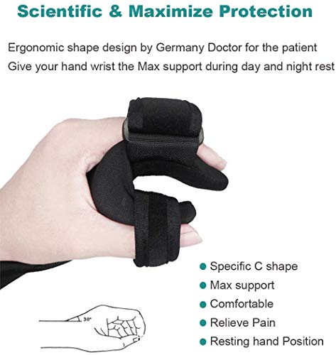 Soft Resting Hand Splint Night Wrist Splint Support Immobilizer Finger Wrist Fracture Fixation Scaffold For Stroke Hand Pain Tendinitis Sprain Fracture Arthritis Dislocation (Large, Right) #TOP2