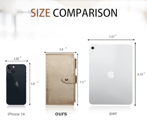 Image of Travelambo RFID Wallet Women Large Size Bifold Multi Card Wallet Case with Zipper Pocke Credit Card Holder for Women
