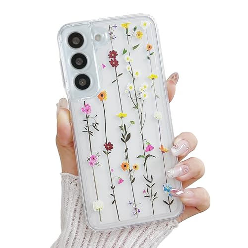 Knoowcase for Samsung Galaxy S21 FE Case Flowers Pattern Clear Soft TPU for Samsung S21 FE Phone Case Slim Fit Shockproof Silicone Transparent Bumper Shell Cover for Women Girls, Flowers