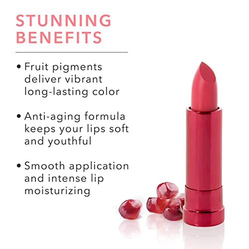 100% Pure Pomegranate Oil Anti-Aging Lipstick Long Lasting, Vibrant Makeup - Moisturizing Cocoa Butter Satin Finish - Vegan Fruit Pigmented Primrose Color (Pink) - 0.15 Oz #TOP5