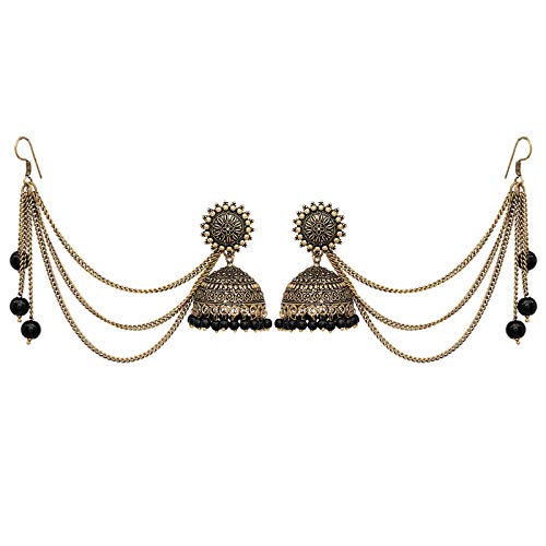 V L Impex Sun Shape Lightweight Black Gold Plating Oxidised Jhumki Jhumka Earring For Women (B0841K28GK) Amazon Price History, Amazon Price Tracker
