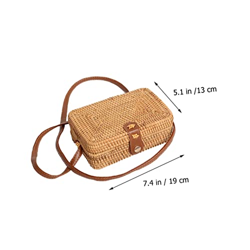 VALICLUD Bolsa De Vime Bolsa De Couro Tecida Pequena Bolsa De Corpo Transversal Para Bolsa De Vime Q