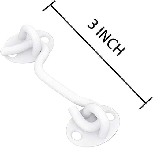 Miniatura 9 de Gancho de privacidad y pestillo de bloqueo fácil para puerta de granero, negro (6 pulgadas-2 piezas)