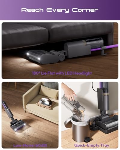Image of Steam Mop for Floor Cleaning, Lightweight Electric Mop with Deep Steam, Self-Cleaning, NA-IX Limescale Protection, Power-Assisted Drive, 180 Lie Flat & LED Light for All Sealed Hard Floors