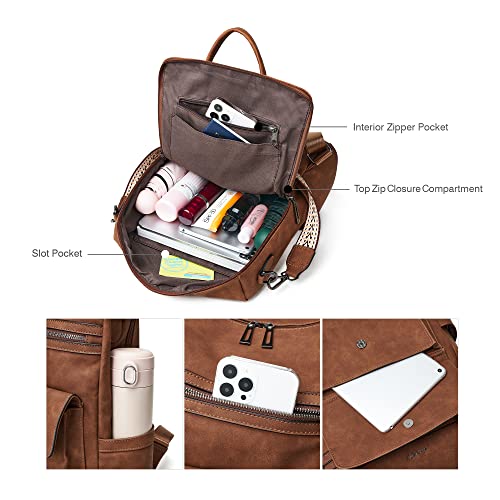 Shrrie Backpack Purse For Women Fashion Purse Backpack Satchel Travel Leather Backpack Shoulder Bag With Wristlet #TOP3